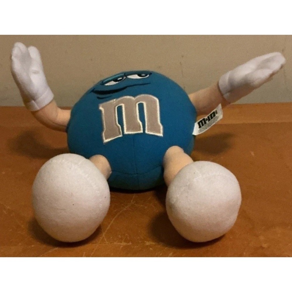 Mars Candy M&M 10" Wire Posable Stuffed Plush Blue M&M Character - Picture 6 of 6